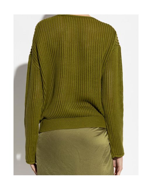Theory Green Boat Neck Knit Jumper
