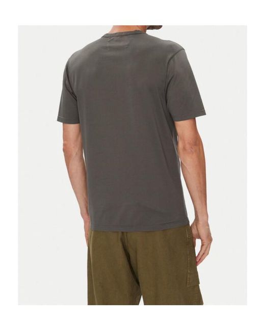 C P Company Gray Logo Patch Crewneck T-Shirt for men