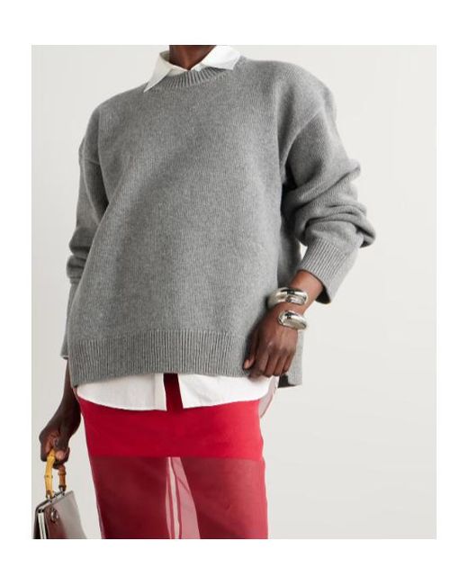 Jil Sander Gray Crew-Neck Sweater