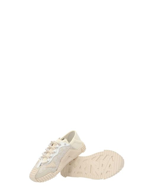 Dolce & Gabbana White Ns1 Lace Panelled Sneakers