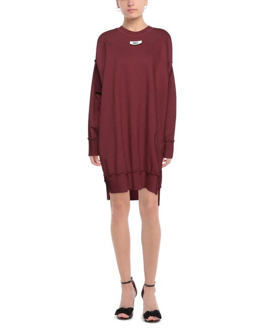 MM6 by Maison Margiela Red Long-Sleeve Printed T-Shirt Dress