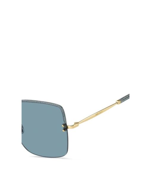 Jimmy Choo Blue Tavis Oversize-Frame Sunglasses
