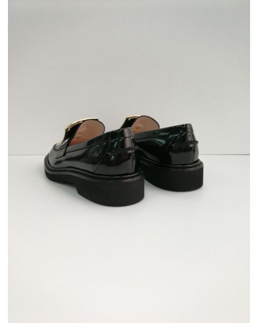 Roger Vivier Black Viv' Rangers Buckle Embellished Loafers