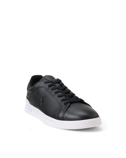 Polo Ralph Lauren Black Solid Color Low Top Trainers for men