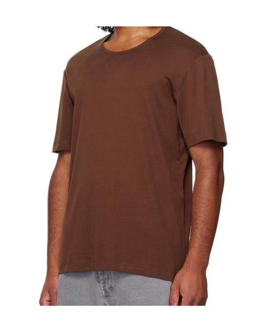 Lemaire Brown Round-Neck Cotton T-Shirt for men