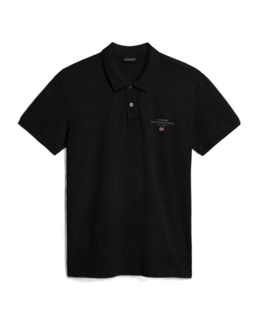Napapijri Black Short-Sleeved Polo Shirt for men