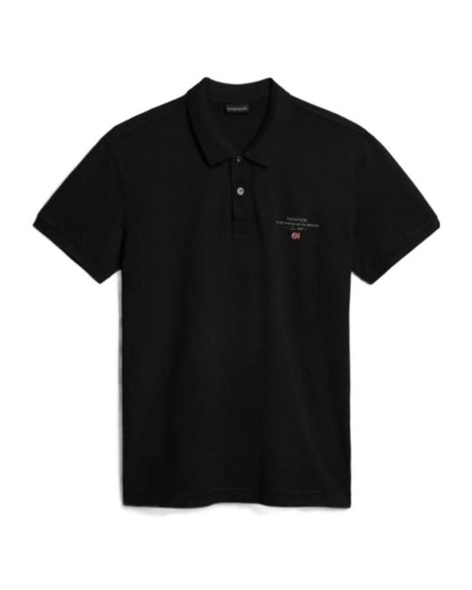 Napapijri Black Short-Sleeved Polo Shirt for men