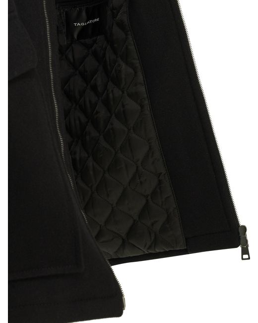 Tagliatore Black 'Adams' Short Coat for men