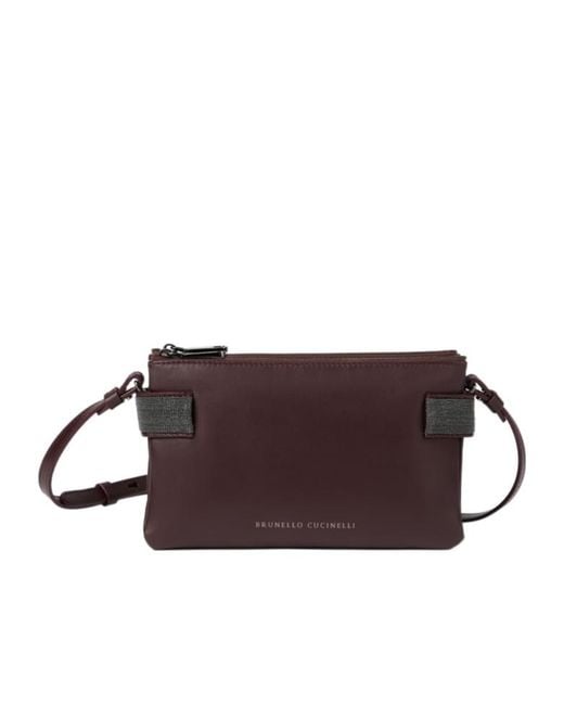 Brunello Cucinelli Brown Mini Essence Cross Body Bag