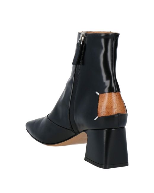 Maison Margiela Black Square-Toe Ankle Boots