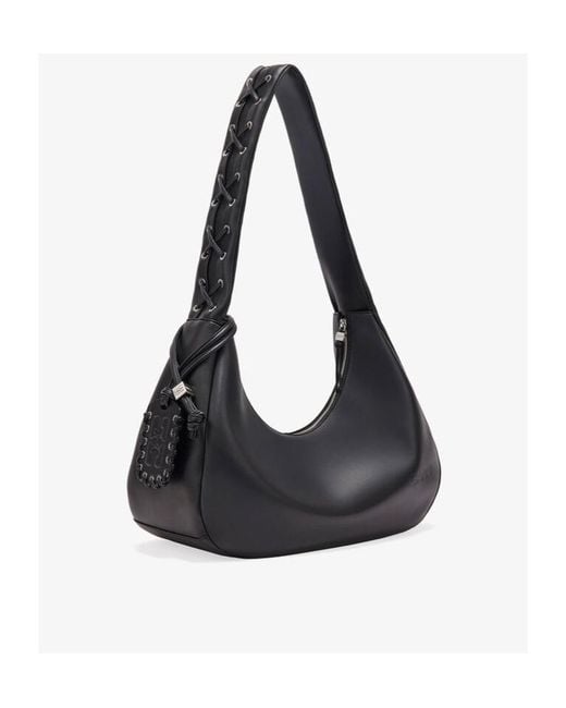Ganni Black Medium Laces Hobo Bag