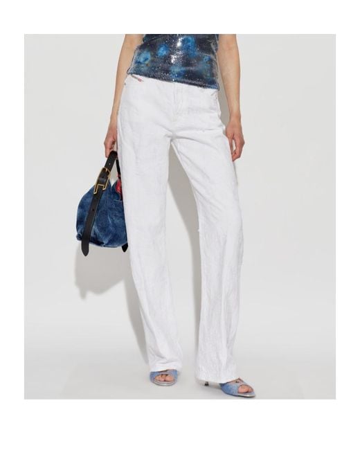 DIESEL White 1971 D-Sent Straight-Leg Jeans
