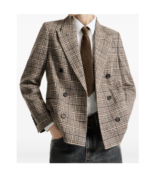 Brunello Cucinelli Brown Long-Sleeved Suit Jacket