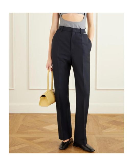 Jil Sander Blue Split-Waist Tailored Pants