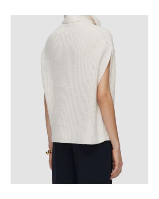 Joseph White Half Zip Knitted Sweater