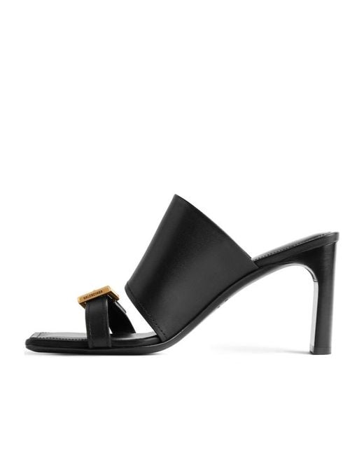 Balenciaga Black Bel Air Buckle Detailed Sandals