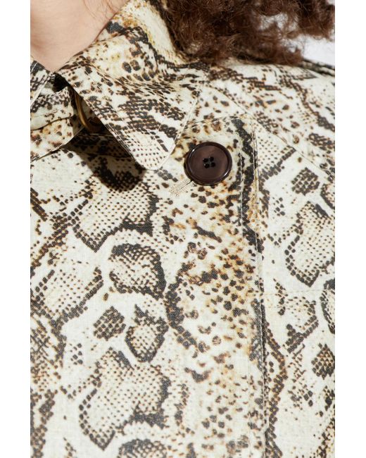 Isabel Marant White Franny Animal Print Trench Coat