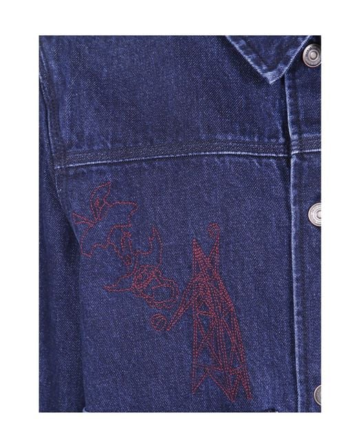 Paul Smith Blue Long-Sleeve Denim Jacket for men