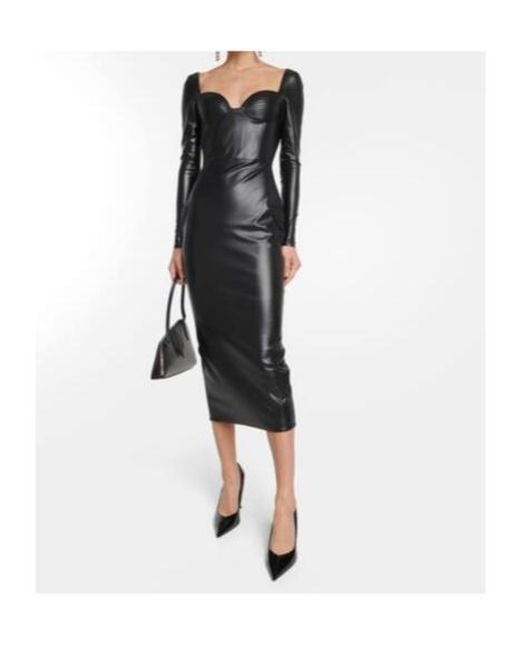 Alex Perry Black Blade Sweetheart Midi Dress