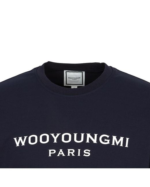 Wooyoungmi Blue Logo Crew Neck T-Shirt for men