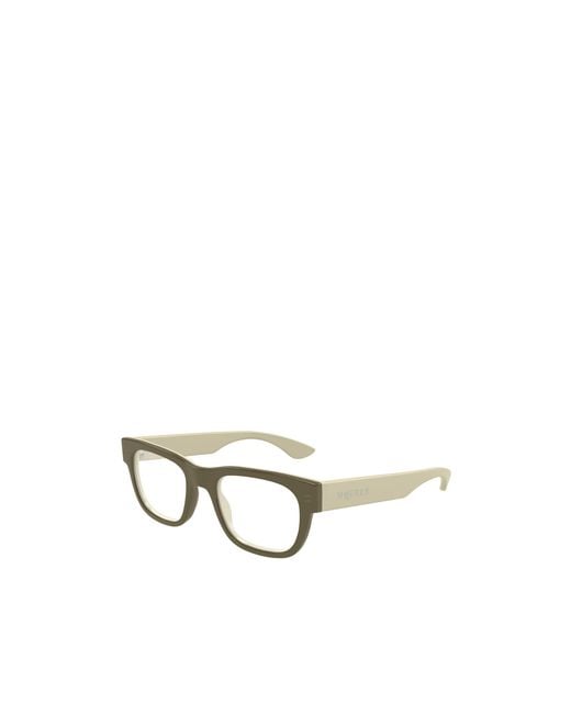 McQueen Metallic Eyewear Square Frame Glasses for men