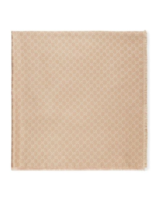 Gucci Natural Gg Printed Shawl