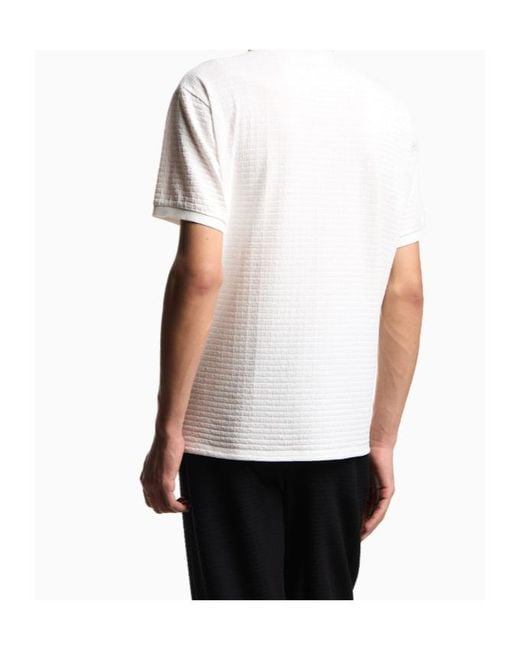 Emporio Armani White Short-Sleeve Polo Shirt for men