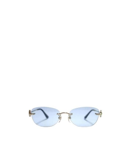 BVLGARI Blue Rimless Sunglasses