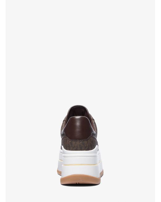 MICHAEL Michael Kors Brown Hayes Signature Logo Platform Sneakers