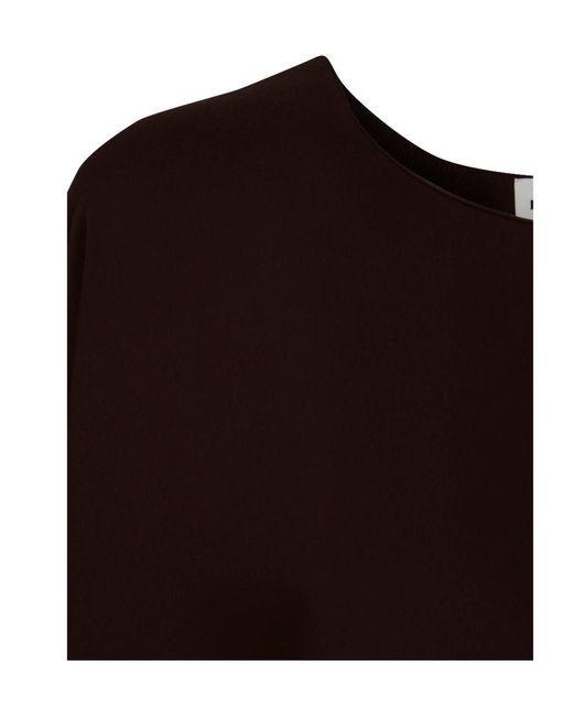 P.A.R.O.S.H. Black Short-Sleeve Belted Crewneck Top