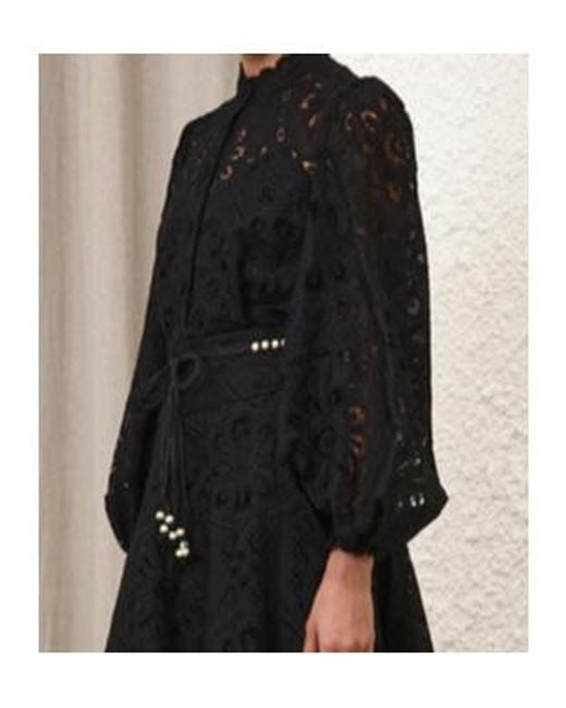 Zimmermann Black Rhiannon Embroidered Blouse