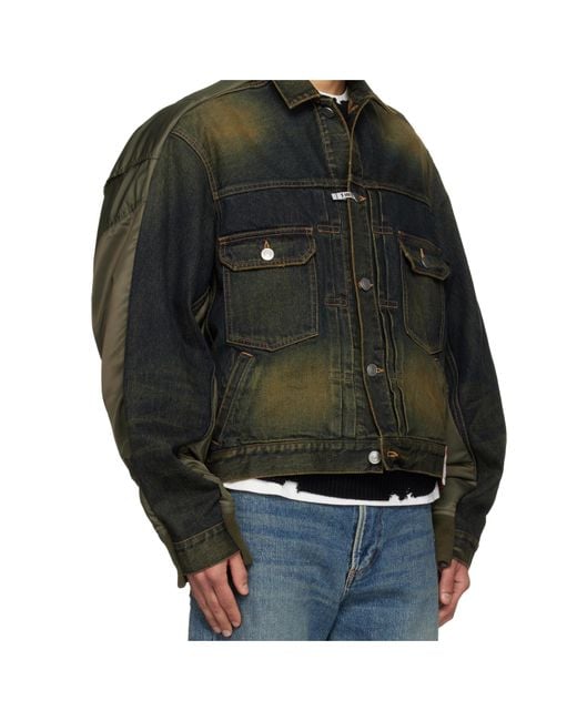 Maison Mihara Yasuhiro Black Panelled Denim Jacket for men