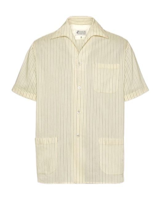 Maison Margiela White Short-Sleeve Silk Shirt for men