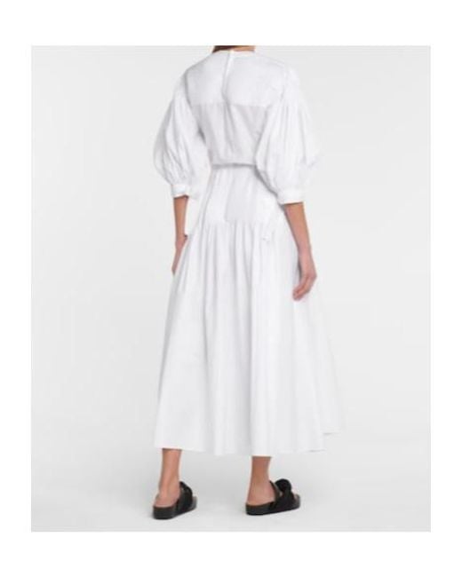 Jil Sander White Cotton Midi Dress