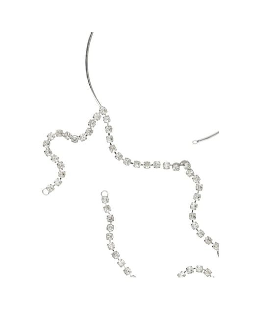 MM6 by Maison Margiela White Logo Engraved Embellished Necklace