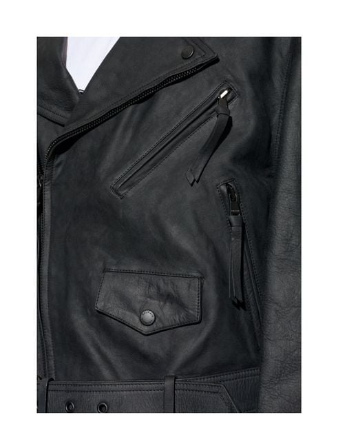 Balmain Black Zip-Up Buckle Detailed Jacket for men