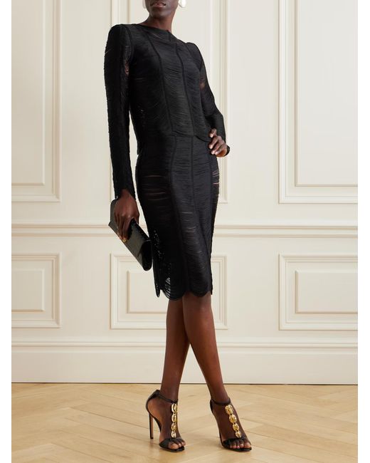 Tom Ford Black Open-Knit Blouse