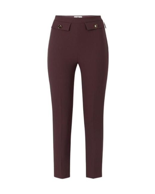 Elisabetta Franchi Purple High-Waist Trousers