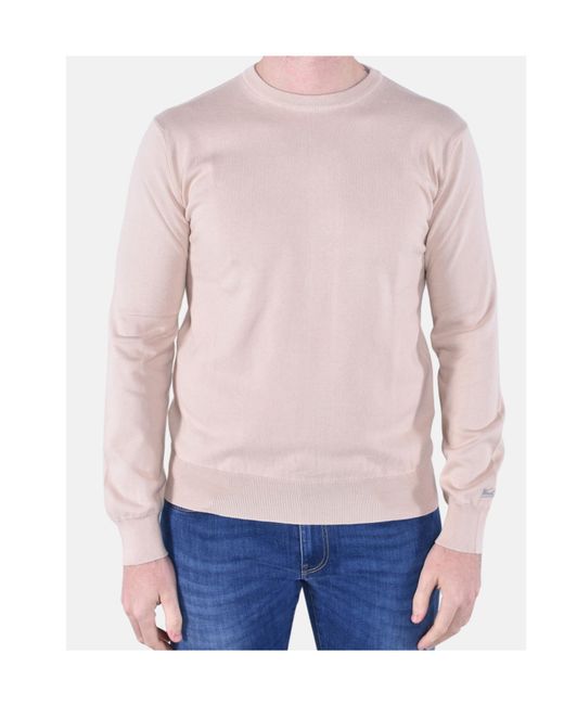 Woolrich Natural Logo Cotton Crewneck for men