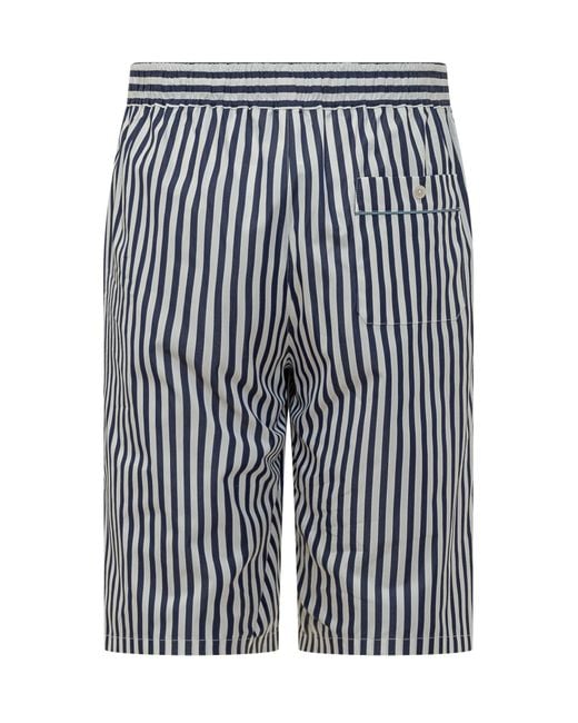 Dolce & Gabbana Blue Drawstring Striped Shorts for men
