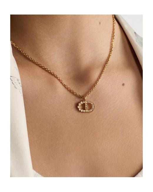 Dior White Petit Cd Duo Necklace