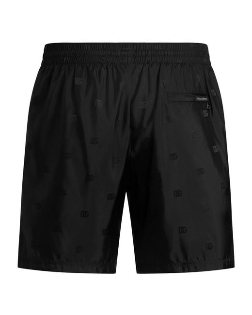 Dolce & Gabbana Black Drawstring Swim Shorts for men