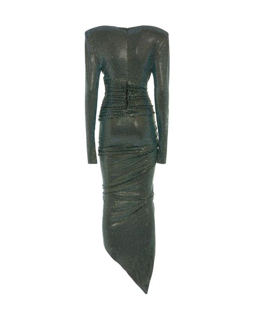alexandre vauthier dress green Alexandre Vauthier Emerald Green Satin One Shoulder Ruche and Ruffle F –  PauméLosAngeles