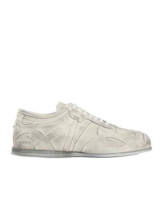 Ann Demeulemeester White Lace-Up Low-Top Sneakers for men