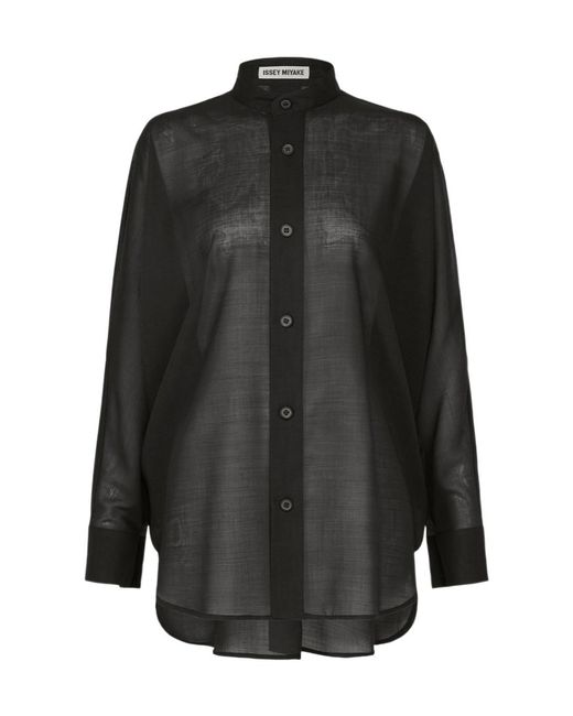 Issey Miyake Black Sheer Wool Shirt