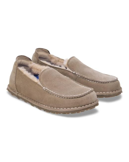 Birkenstock Gray Utti Shearling Suede Loafers