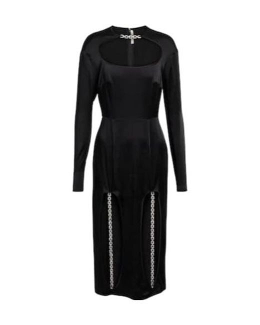 Christopher Kane Black Cutout Embellished Midi Dress