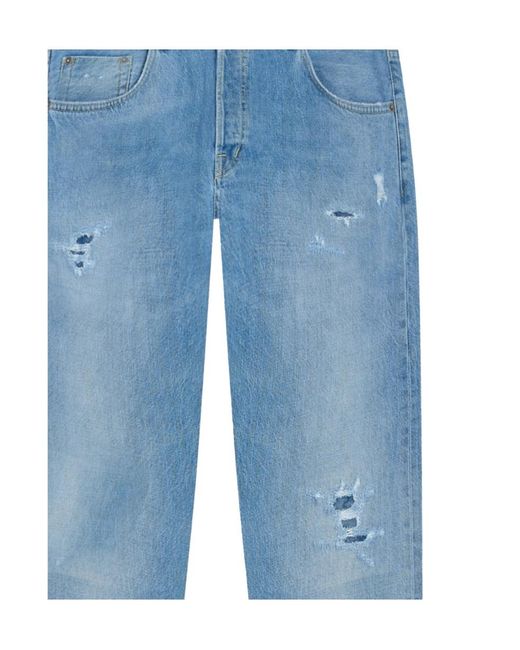 Dondup Blue Bray Straight-Leg Distressed Jeans for men