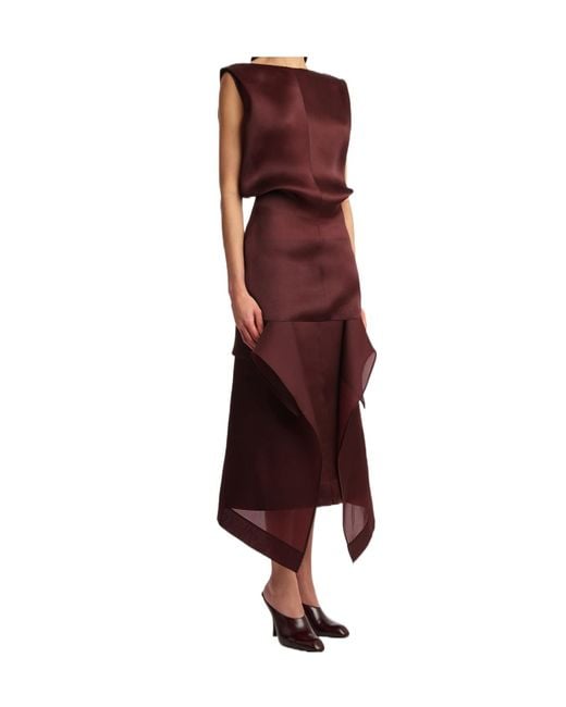 Khaite Purple Nina Layered Sculpted Skirt