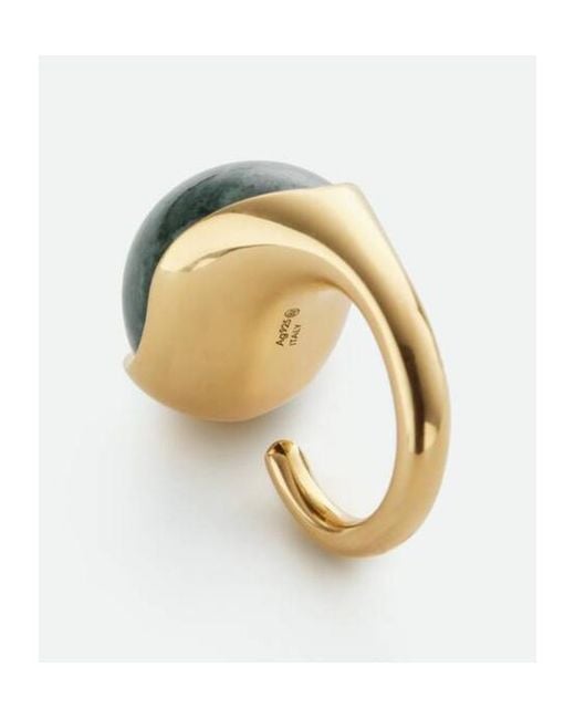 Bottega Veneta Green Large Drop Marble Ring